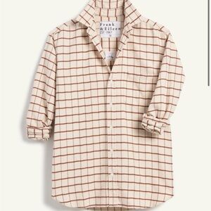 Frank & Eileen Beige and Brown Grid Women’s Flannel Hand Woven in Italy